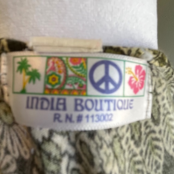 India Boutique Green Patterned Sun Dress Sleeveless Casual Lightweight Dress - Picture 8 of 8